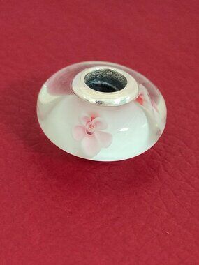 Pandora Pink Cherry Blossom Murano Glass Bead Charm S925 ALE